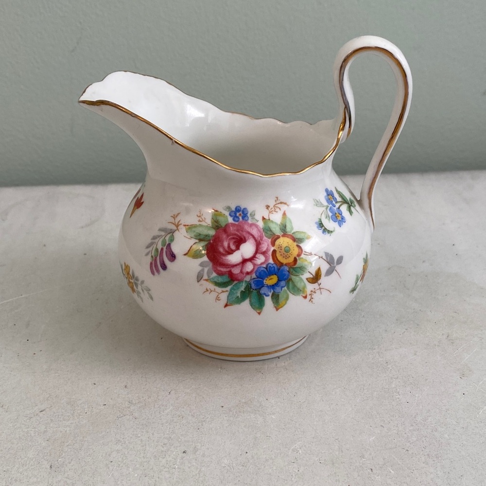 Vintage Tuscan Porcelain Creamer with Gold Trim